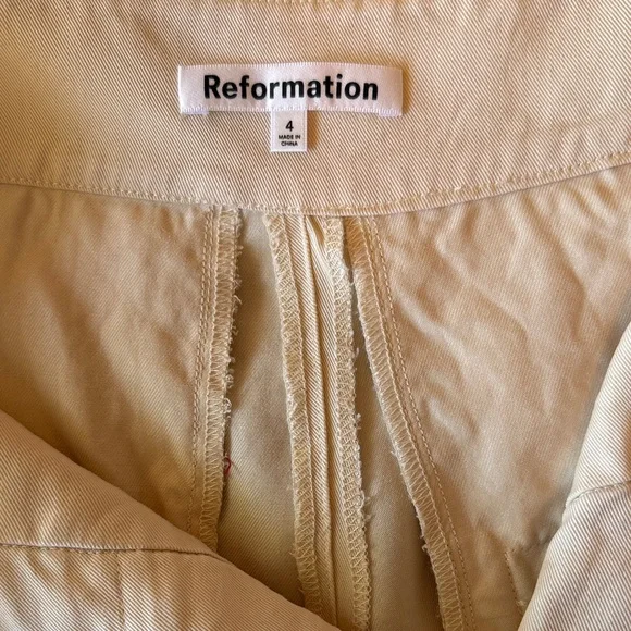 Reformation Cream Trousers with Pockets size 4 - Picture 6 of 8